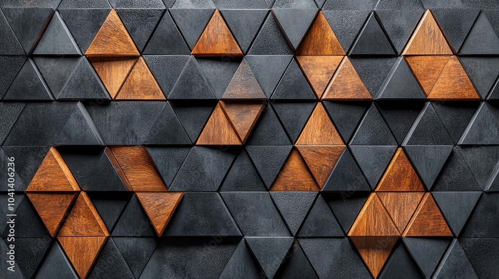 Abstract Monochrome Triangular Mosaic: A Study in Depth and Dimension Abstract Monochrome Triangular Mosaic: A Study in Depth and Dimension