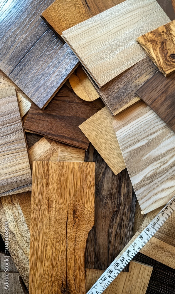 Wood flooring samples with a ruler. Wood flooring samples with a ruler.