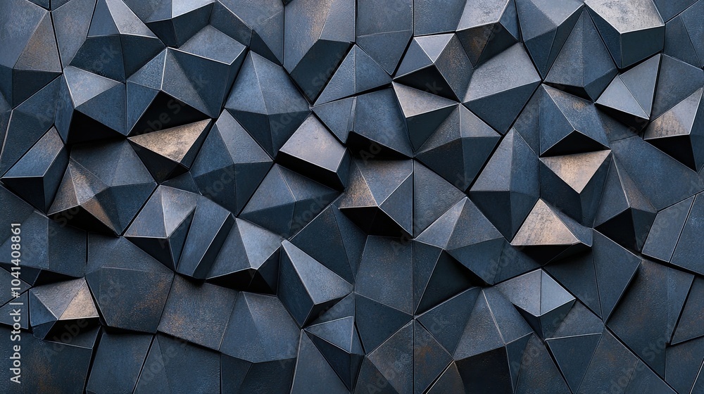 Fototapeta premium Abstract Monochrome Triangular Mosaic: A Study in Depth and Dimension