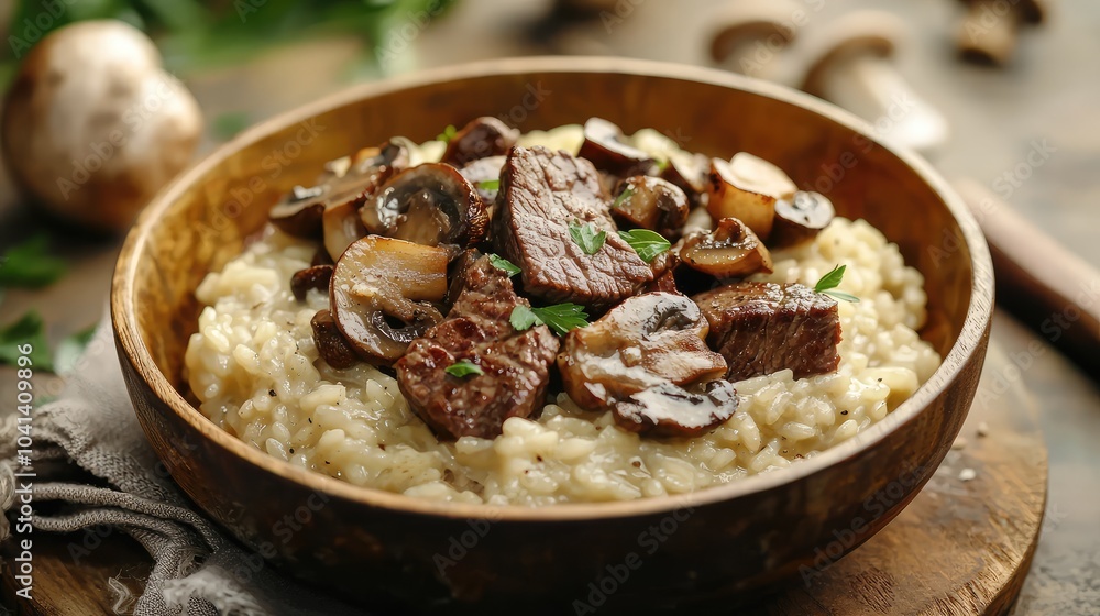 Rustic Steak and Mushroom Risotto Delight Rustic Steak and Mushroom Risotto Delight
