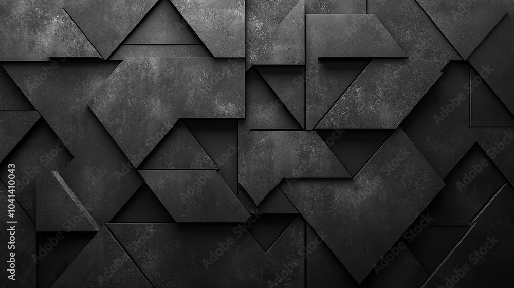 Abstract Monochrome Triangular Mosaic: A Study in Depth and Dimension Abstract Monochrome Triangular Mosaic: A Study in Depth and Dimension