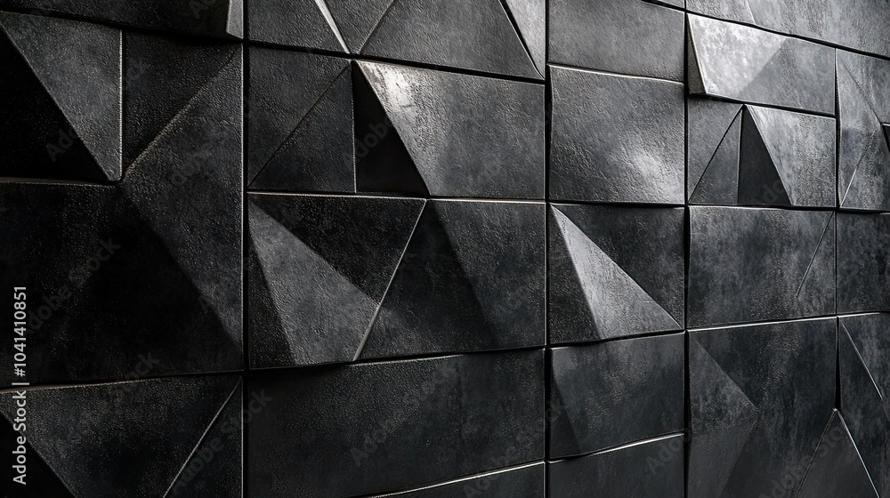 Abstract Monochrome Triangular Mosaic: A Study in Depth and Dimension Abstract Monochrome Triangular Mosaic: A Study in Depth and Dimension