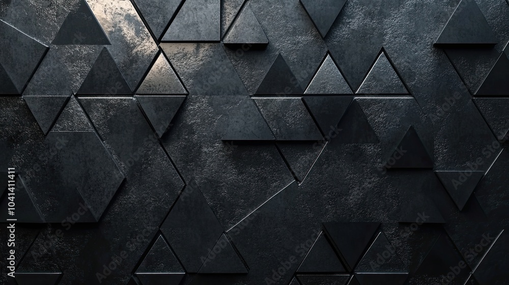 Abstract Monochrome Triangular Mosaic: A Study in Depth and Dimension Abstract Monochrome Triangular Mosaic: A Study in Depth and Dimension