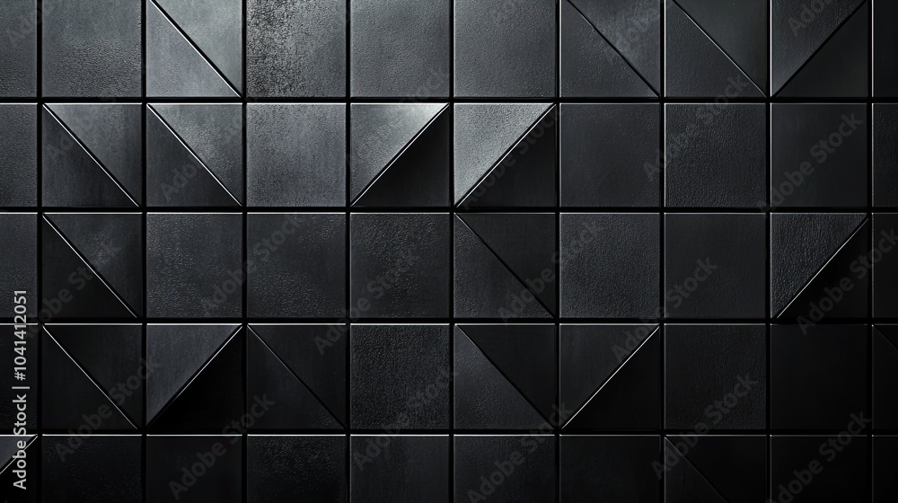 Abstract Monochrome Triangular Mosaic: A Study in Depth and Dimension Abstract Monochrome Triangular Mosaic: A Study in Depth and Dimension