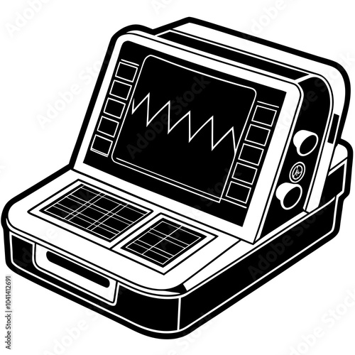 ECG machine on white background. ecg .