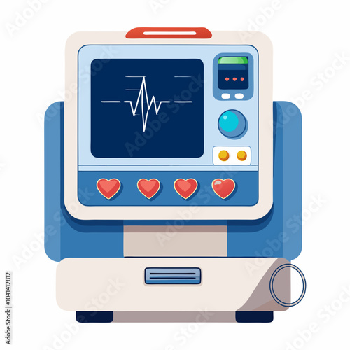 ECG machine on white background. ecg .