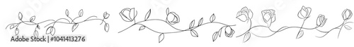 Rose buds seamless vignette. Modern illustration.