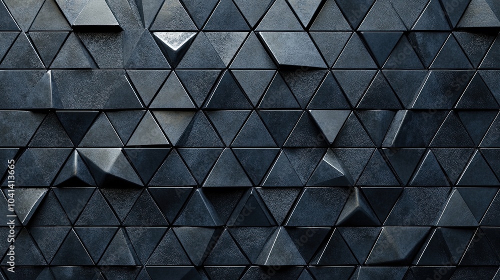 Abstract Monochrome Triangular Mosaic: A Study in Depth and Dimension Abstract Monochrome Triangular Mosaic: A Study in Depth and Dimension