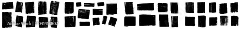 Set of grunge template backgrounds with hand drawn shapes. Black painted shapes isolated on white background.