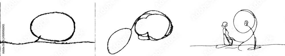 A speech bubble in one line. A dialogue chat cloud in a simple linear style. Editable strokes. Doodle modern illustration. A speech bubble in one line. A dialogue chat cloud in a simple linear style. Editable strokes. Doodle modern illustration.