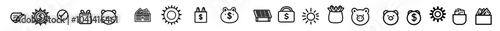 A modern set of commission icons. A collection of percent illustration signs. A symbol of taxation or an emblem for taxes.