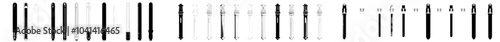 This is a collection of light saber icons. This is a sword illustration sign collection. A weapon symbol would look great on a logo too.