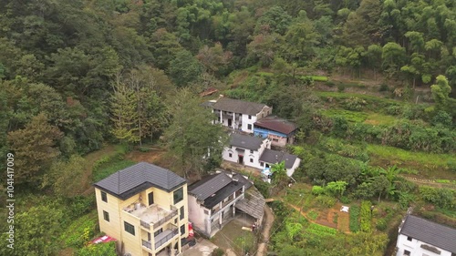 Farmhouse on the hillside of the mountainous area of southern Anhui photo