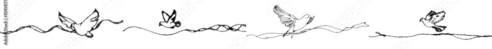 Doodle outline modern illustration of a flying dove in one continuous line. Design for a labor movement icon, symbolizing peace and freedom. Symbol of peace and freedom in simple linear style. Doodle outline modern illustration of a flying dove in one continuous line. Design for a labor movement icon, symbolizing peace and freedom. Symbol of peace and freedom in simple linear style.