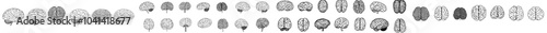 The brain icon modern set. Think illustration sign collection. Thinking symbol. Thoughts logo.