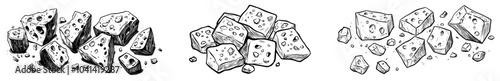 Vintage style illustration of chocolate crumbs.