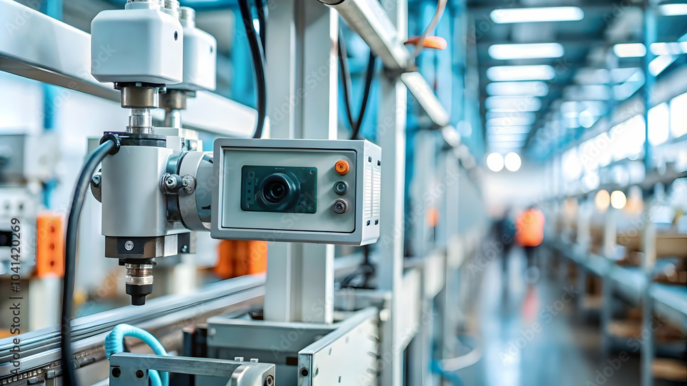 Macro Close Up AI Powered Monitoring Device Factory Advanced Technology Real Time Production Monitoring Ample Copy Space Photo Stock Concept Macro Close Up AI Powered Monitoring Device Factory Advanced Technology Real Time Production Monitoring Ample Copy Space Photo Stock Concept