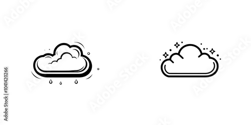 A smoke puff cloud that is sketched in a modern style. A silhouette of soft soap foam, steam and dust pollution curve trails, fog and mist spread in the air. Smoke comic icon in a doodle style modern