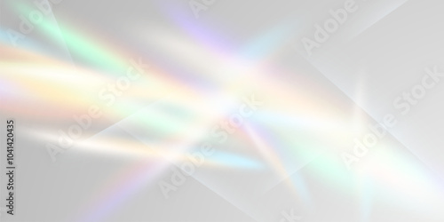 Multicolored light effect and zigzag ribbons falling from above on streamer, tinsel vector