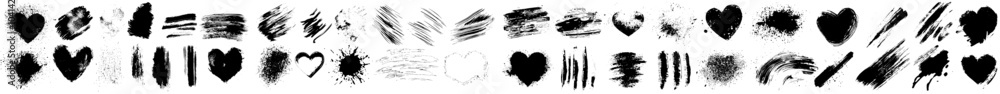 Obraz premium Modern grunge hand drawn elements, banners, and paint splashes for your design...