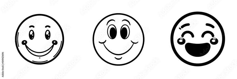 Modern design illustration of a smiley face emoji Modern design illustration of a smiley face emoji