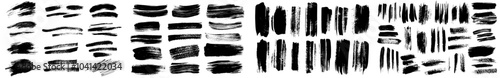 Set of chalk lines, charcoal strokes, underlines, crayons, brush lines and grunge texture. Hand drawn modern illustration isolated on white.