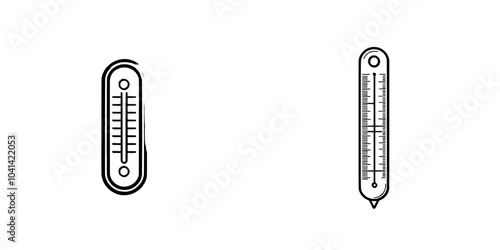 Modern design illustration of a thermometer icon in a trendy style
