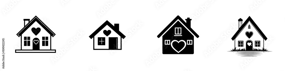 Fototapeta premium Modern illustration template with charity house icon