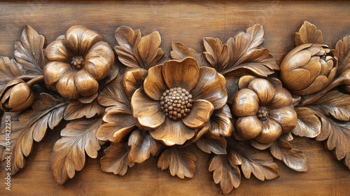 Vintage Floral Motif Relief Sculpture