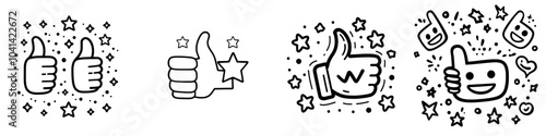 A modern design illustration template that shows star ratings and feedback