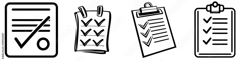 A modern illustration template of a checklist package icon line A modern illustration template of a checklist package icon line