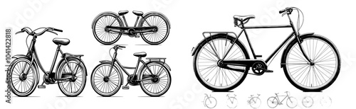 Classic Black and White Bicycle Silhouette