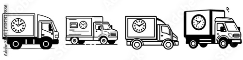 Icon line for estimated delivery time modern illustration template modern design
