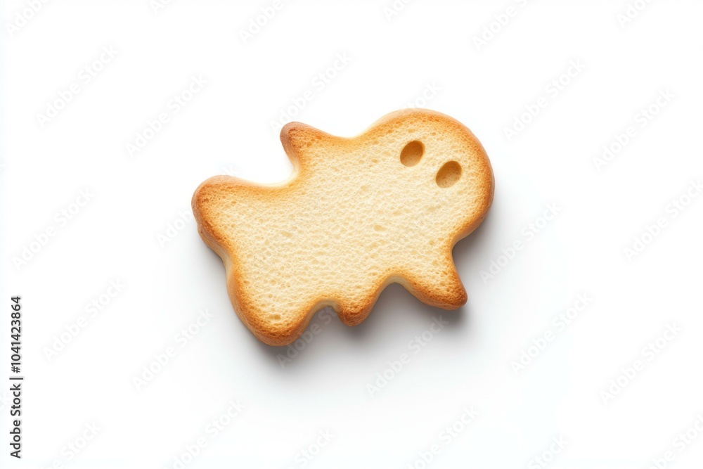 Delightfully spooky ghost-shaped bread on a clean white background Delightfully spooky ghost-shaped bread on a clean white background