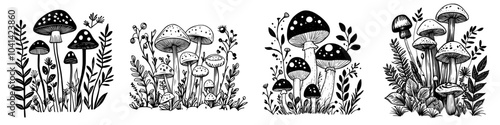 Nature-inspired Illustration of Mushrooms photo