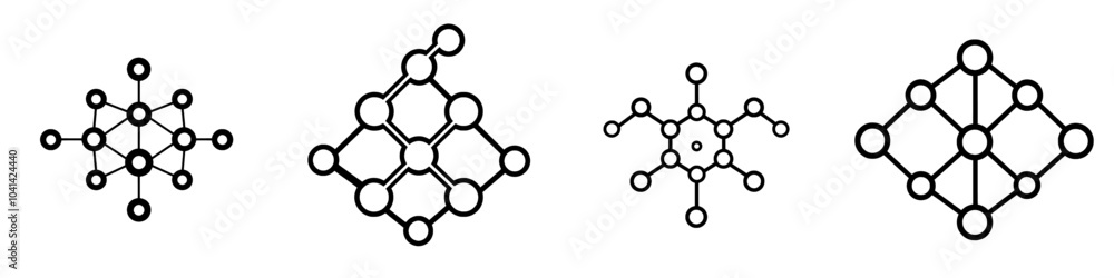 An icon line of molecular laboratories in a modern, trendy design An icon line of molecular laboratories in a modern, trendy design