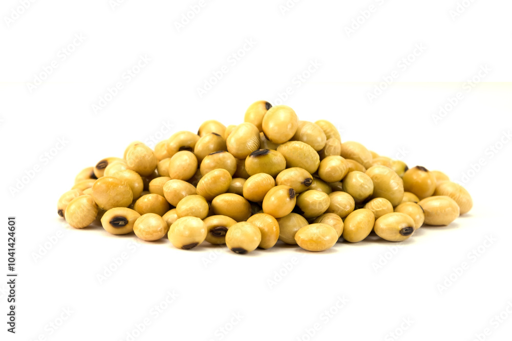 Heap of soybeans isolated on white background closed up Heap of soybeans isolated on white background closed up