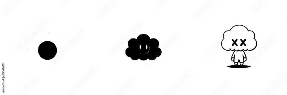 An illustration featuring a blue flower on a white background. A trendy flat style illustration, with doodles. A children's illustration. An illustration featuring a blue flower on a white background. A trendy flat style illustration, with doodles. A children's illustration.