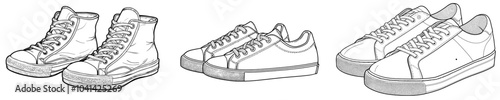 For Fashion and Design Concepts, an illustration of classic dress shoes in line art