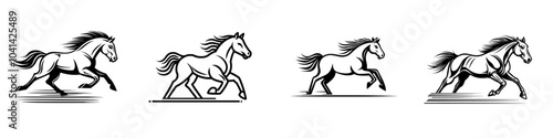 Design in trendy style of horse racing icon line