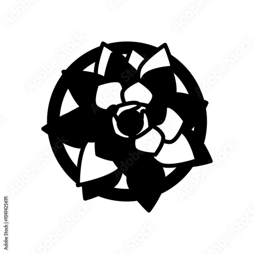 Echeveria Glyph Icon, Vector illustration