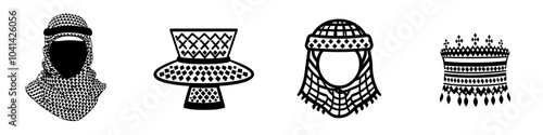 Stylish Muslim beanie icon line in modern design