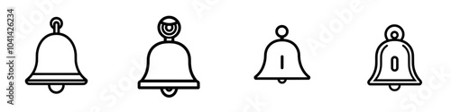 White background and black and white bell icon.