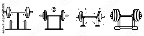 This Smith machine icon is designed in a solid modern style that is trendy
