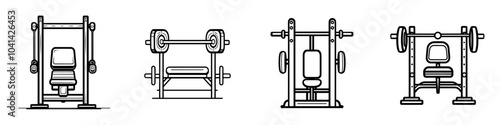 Bench Press icon line in trendy style with incline design
