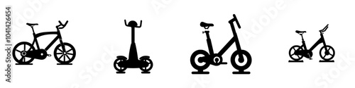 Modern upright exercise bike icon in trendy style