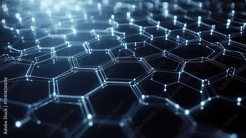Abstract Hexagonal Pattern with Light Glow Effect Abstract Hexagonal Pattern with Light Glow Effect