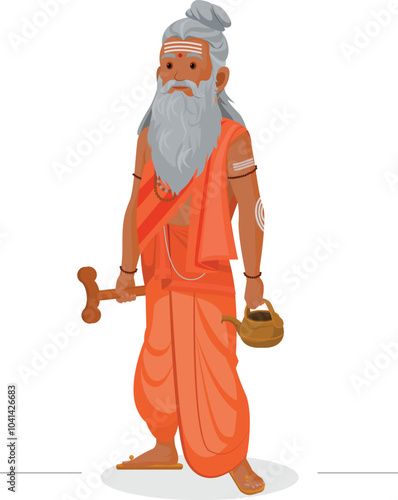 Indian sadhu guru, Sadhu Baba holyman, Sadhu saint of India for grand festival