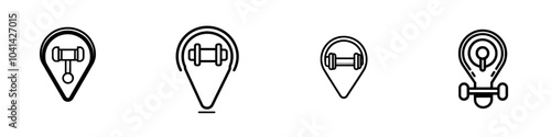 A modern design in a trendy style for the gym location icon