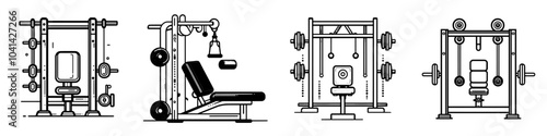 Gym icon line modern design in trendy style for pec decks